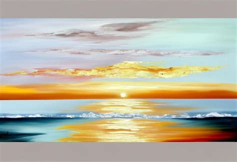 Premium AI Image | A painting of a sunset over the ocean