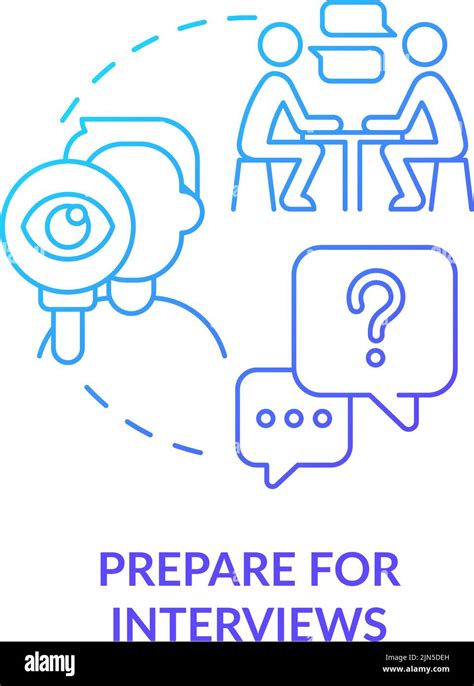 Prepare For Interviews Blue Gradient Concept Icon Stock Vector Image