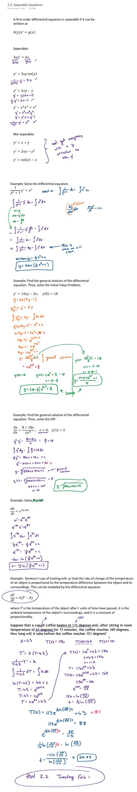 Separable Equations A First Order Differential Equation Is