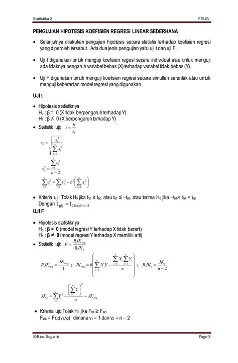 6 Analisa Regresi Dan Korelasi Sederhana Rs Pdf