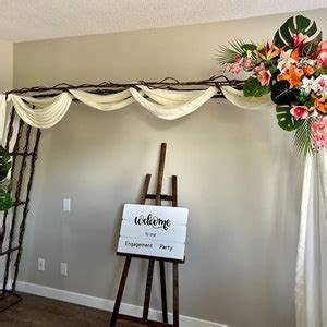 Tropical Wedding Arch Flowers Corner Swag Tieback Made With Silk