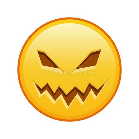 scary halloween face large size  yellow emoji smile stock vector