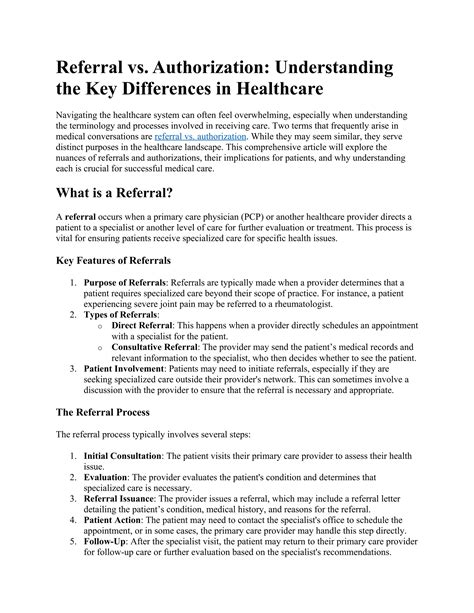 Referral vs. Authorization: Understanding the Key Differences in