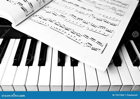 Piano Keyboard and Sheet Music Stock Photo - Image of piano, recital ...