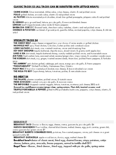 Taco Rock Menu (Complete Final) (1) | Burrito | Taco