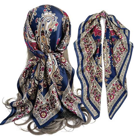 Cheap Fashion Hijab Scarf For Women Silk Satin Neck Scarves Female 90