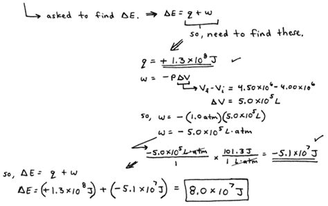 How To Calculate Internal Energy Work And Heat