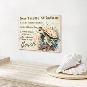 Sea Turtle Wisdom Wooden Sign Turtle Decor And Turtle Gifts Sea