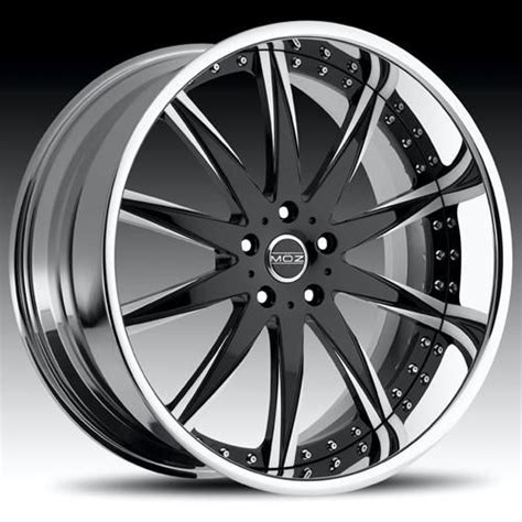 Moz Wheels Rims Frost 19 20 22 24 26 Inch Black Brushed Face Chrome Lip