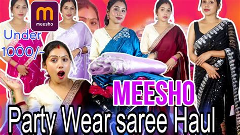 Meesho Party Wear Saree Haul Latest Jimmi Choo Bollywood Style Saree