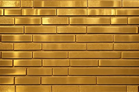 Premium Ai Image Gold Brick Wall Background Gold Wall Background