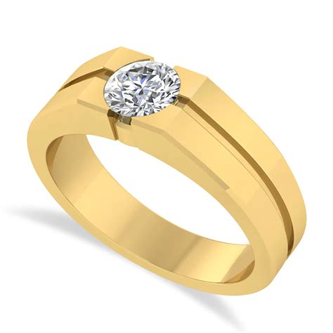 Men's Diamond Solitaire Fashion Ring 14k Yellow Gold 1.00 ctw - AZ338