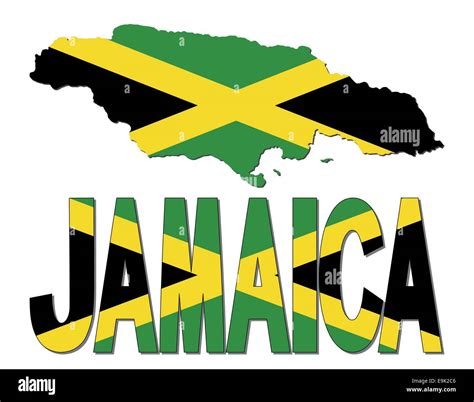 Jamaica Map Flag And Text Illustration Stock Vector Image And Art Alamy