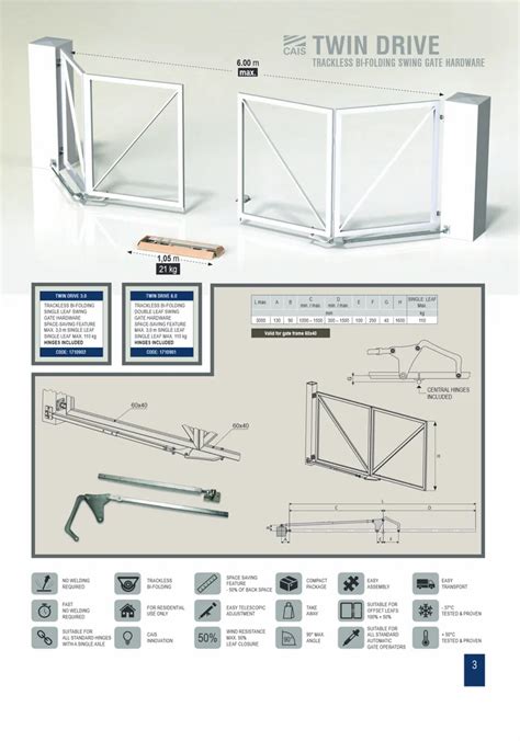 Mild Steel Trackless Bi Fold Swing Gate System For Automatic Swing Gate