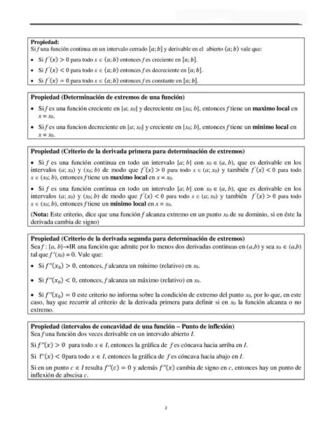 Teoremas Y Propiedades De La Derivada Universidad Nacional De Lujn