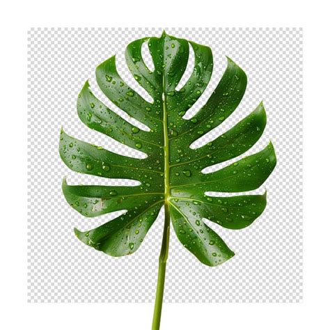 Premium PSD Monstera Deliciosa Leaf Isolated On Transparent Background