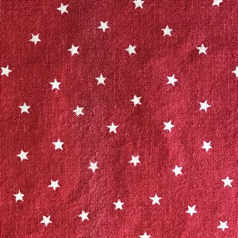 Stars Small Print Red Cream Vintage Fabric Etsy Cotton