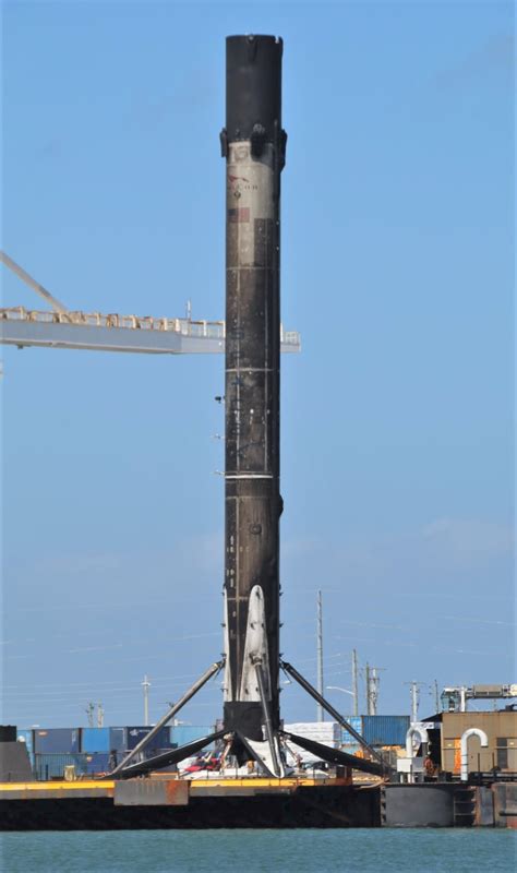 Thoroughly Sooty 11th Flown Landed SpaceX Falcon 9 Booster Returns To