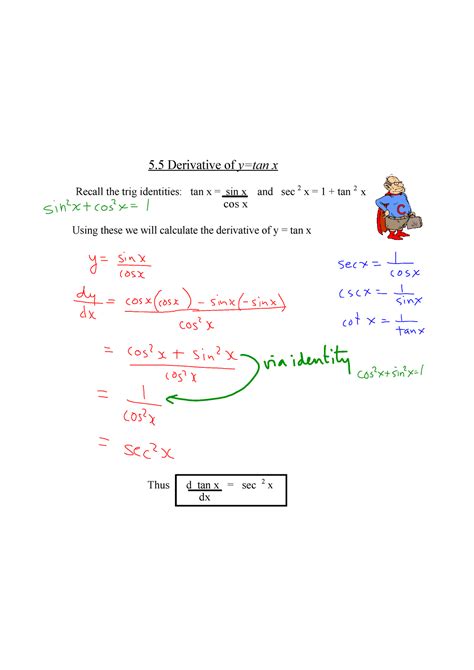 5.5 derivative of tanx - 5 Derivative of y=tan x - Studocu