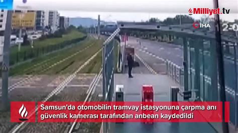 Otomobilin Tramvay Istasyonuna Arpma An Kamerada Dailymotion Video