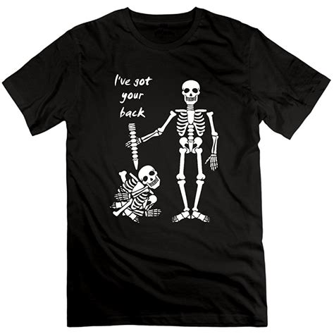 Mens Ive Got Your Back Funny Human Skeleton Cotton Short Sleeve T