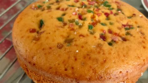 Eggless Spongy Vanilla Custard Cake No Oven Fruit Custard Cake Teatime Cake Youtube