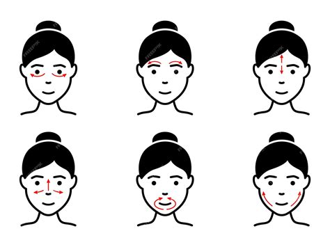 Technique of facial massage silhouette icon anti aging self face