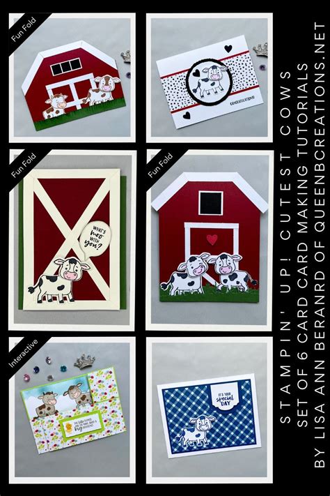 Stampin Up Cutest Cows Set Of Card Making Tutorials Queen B