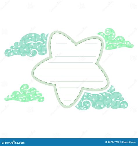 Sticky Star Note Letter With Pastel Coloring For Writing Stock Vector