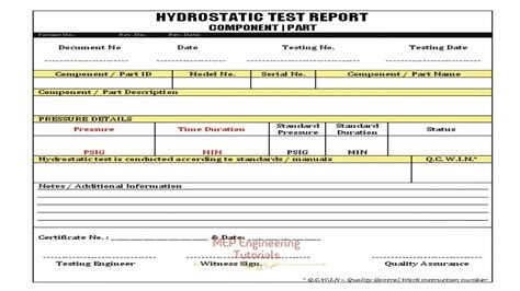 Work Method Statement For Hydrostatic Pressure Testing In Chilled Water