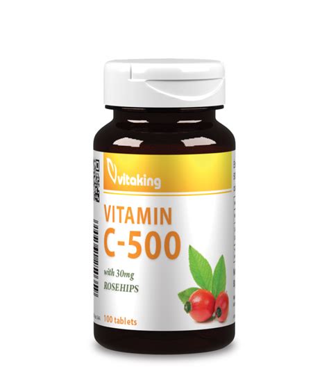 Vitaking C vitamin 500mg 100 tablatta 30 mg csipkebogyóval