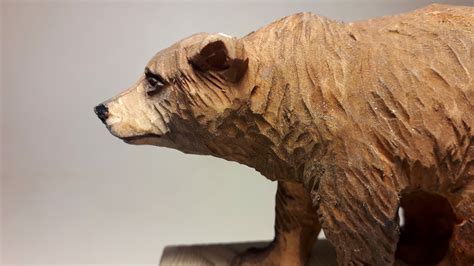 Brown Bear Sculpture Wooden Bear Figurine Bear Carving - Etsy