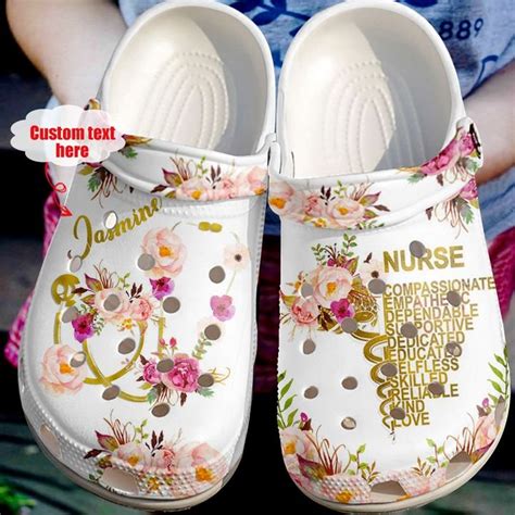 Nurse Personalized Floral Crocs Clog Shoes - TeesGuide