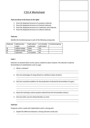 Aqa Gcse Chemistry 9 1 C10 Organic Reactions All Lessons Teaching