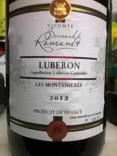 Vicomte Bernard De Romanet Les Montanieres Luberon Vivino Australia