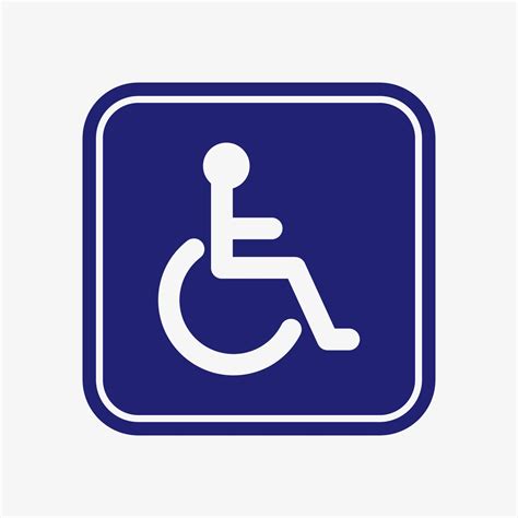 Wheelchair Vector Icon In Blue Square With Rounded Corners Disabled