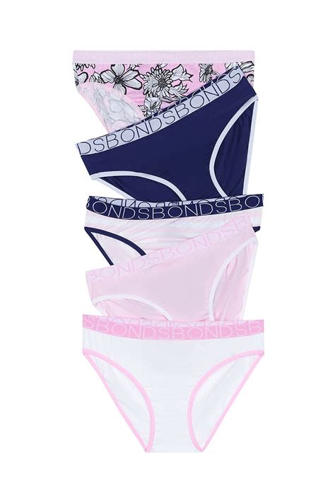 Bonds Girls Bikini 5 Pack Girls Underwear UWNV5A