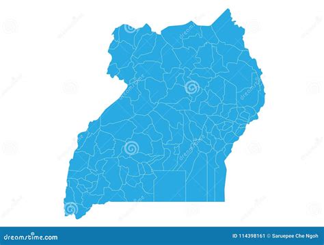 Map of Uganda. High Detailed Vector Map - Uganda Stock Vector ...