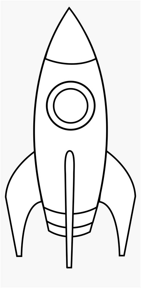 Space Rocket Clipart Black And White, HD Png Download - kindpng