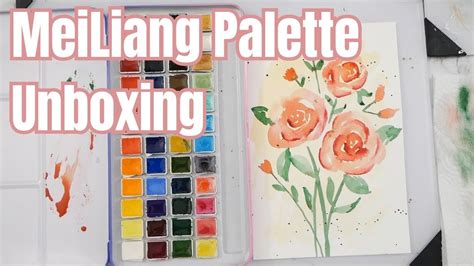 Swatching And Trying New Meiliang Watercolor Palette Unboxing And