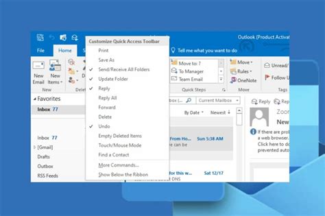 How To Customize The Quick Access Toolbar In Outlook