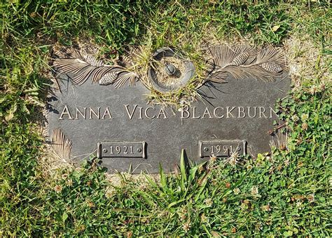 Anna Vica Burchett Blackburn 1921 1991 Find A Grave Memorial