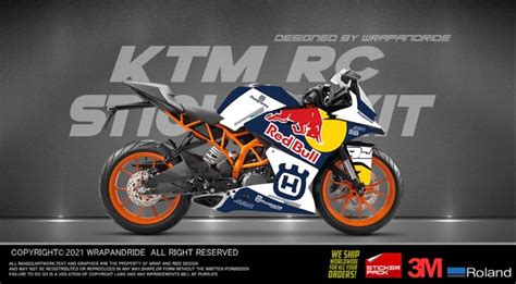 Multicolor M Ktm Rc Redbull Edition Full Body Wrap Decals Sticker