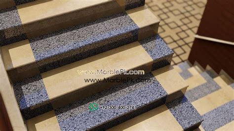 Tropical Granite With China Verona Marble Alternating Stairs Marble Pk