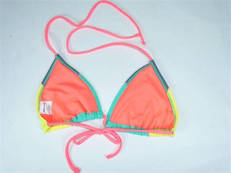 Wet Seal Womens Colorful Unpadded Tie String Bikini Top Size Medium EBay