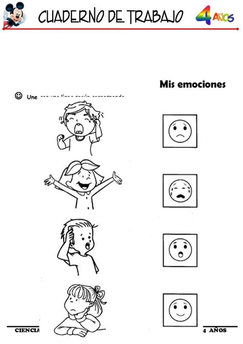 Cuaderno De Trabajo De Ciencia Y Ambiente 4 AÑos Emociones Preescolares Actividades Emociones