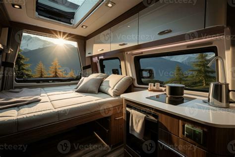 Cozy interior in the trailer of motorhome, Generative AI 33648738 Stock ...