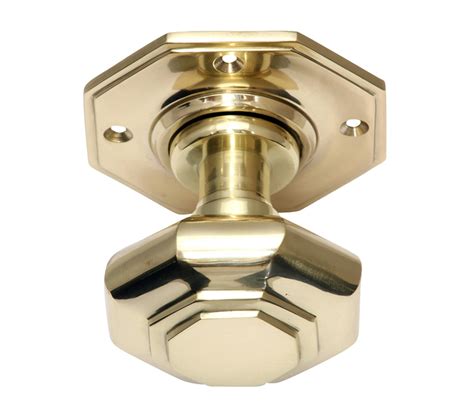 Prima Flat Octagonal Mortice Door Knobs Un Sprung Polished Brass Or Unlacquered Brass