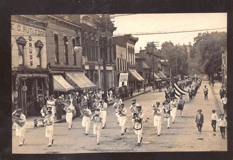 Real Photo Minerva Ohio Senior Order Of Mechanics Parade Postcard Copy