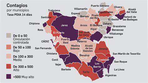 El mapa del coronavirus en la provincia de Cádiz